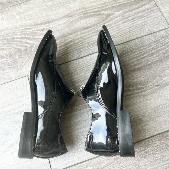 Design Lab Lord & Taylor Remie  Patent Faux Leather Studded Oxford Loafer - Picture 9 of 13